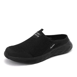 MAEDEF Men's Comfortable Breathable Mesh Outdoor Slippers - 45 (All black)