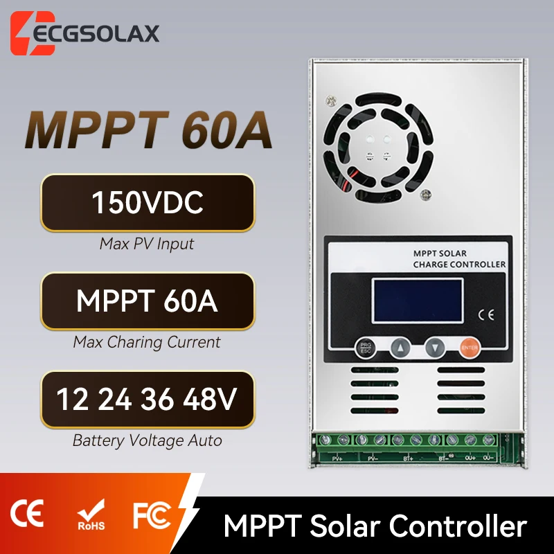 ตัวควบคุมชาร์จโซลาร์ LifePo4 สำหรับระบบ 12V/24V/36V/48V