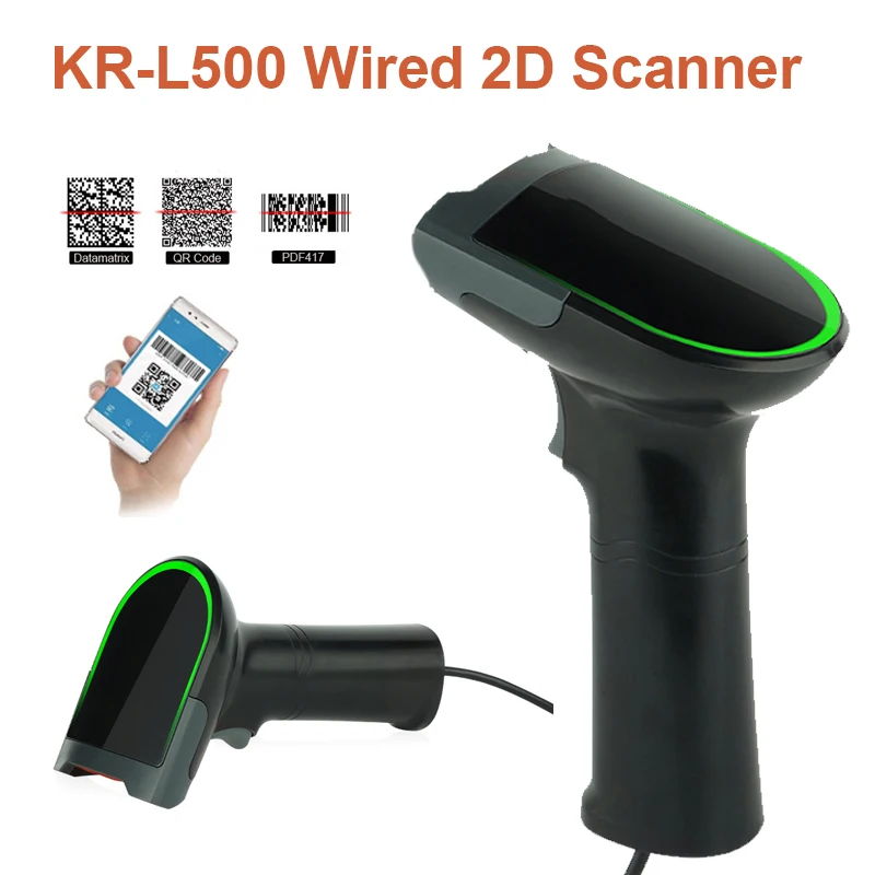 2D Bluetooth Wired and Wireless Barcode Scanner for PDF417 QR BarCode Reader Support Mobile iPAD Logistic