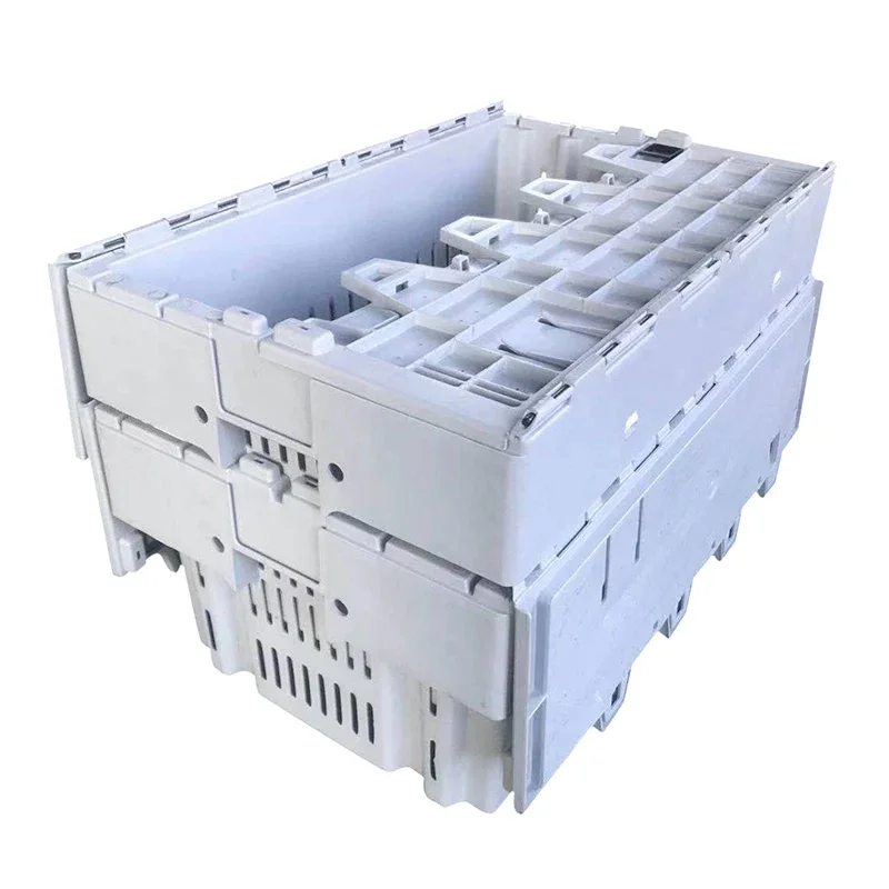 Heavy Duty Turnover Fresh Fish Lobster Plastic Collapsing Folding Storage Basket Crate Turnover Box