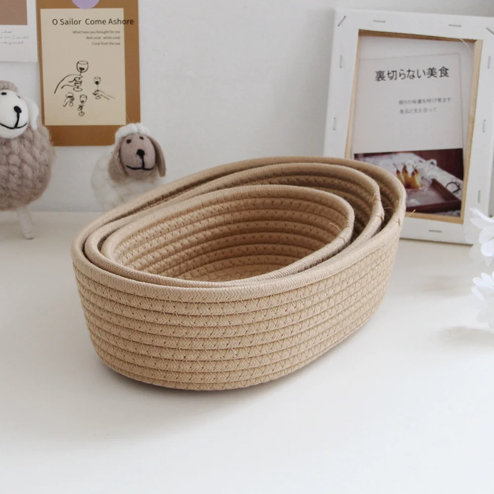 Storage Baskets - Woven Paper Rope Material - Set of 4 - Braided Organizer  for Bathroom, Vanity, Closet, & Open Shelves - AliExpress