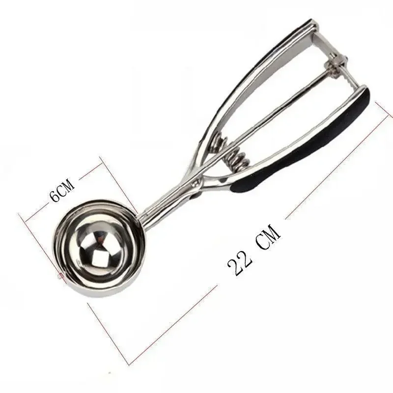 Ice Cream Scoop New Kitchen Ice Cream Mash Potato Scoop Stainless Steel Spoon Spring Handle Kitchen Accessories 3 Size for Choose