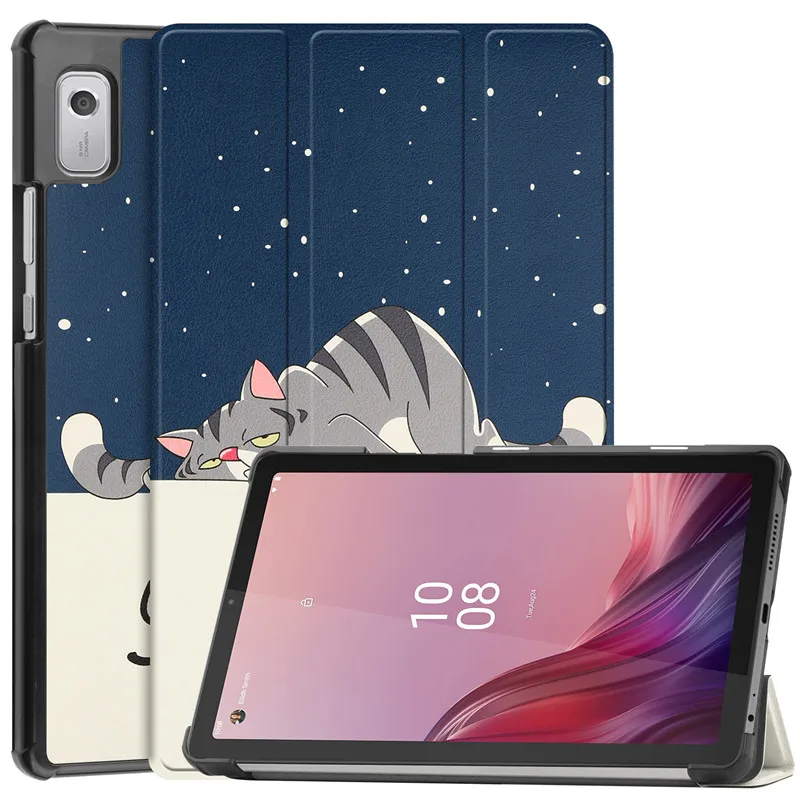 For Lenovo Tab M9 TB-310FU 9 Inch 2023 Case PU Leather Tri-Folding Stand Magnetic Flip Stand Cover For Lenovo Tab M9 Tablet_voghion.com