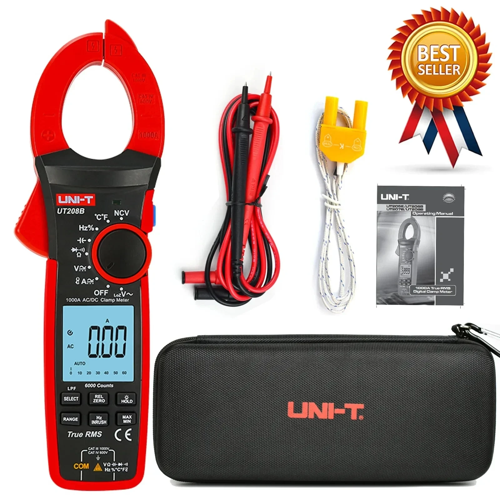 

Φ UT206B / UT207B / UT208B 1000A True RMS цифровой зажим; Интеллектуальный Электрический цифровой дисплей, универсальный измеритель.