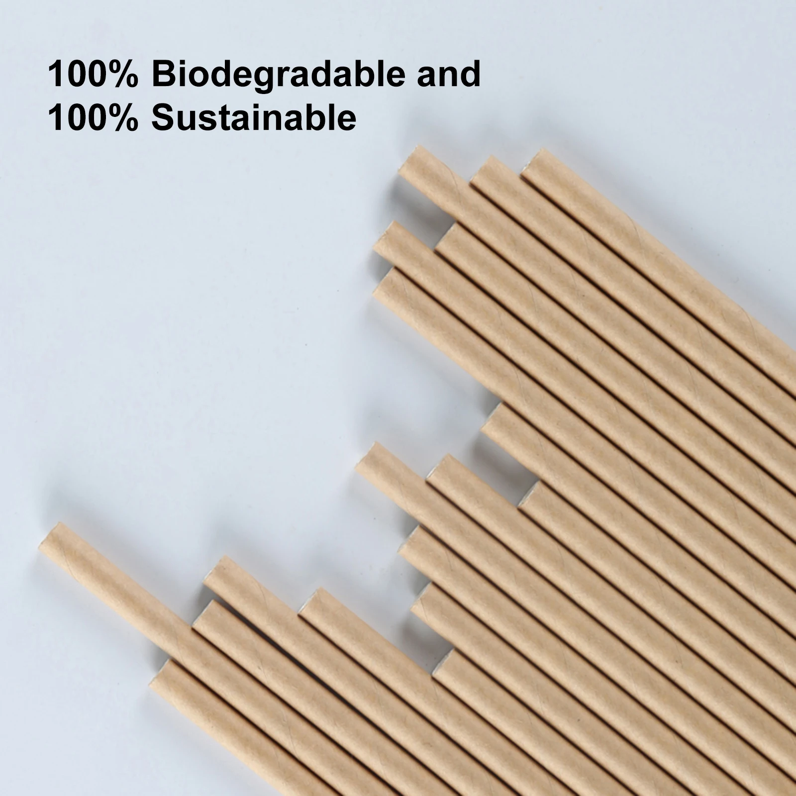 100 Pcs Cocktail Straws Compostable Biodegradable Straws 7.75 in Long Disposable for Coffee House Diner Or Home