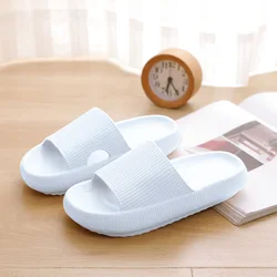 Women's Fashionable Thick Platform Bathroom Slippers - Summer Non-Slip Soft Sole Indoor Sandals - 44-45 (WHITE)