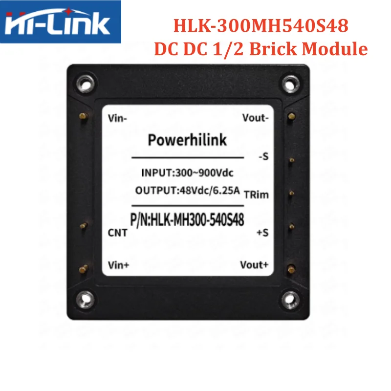 HLK-300MH540S48 300W 하프 브릭 DC-DC 모듈 300-900VDC 48V 6.25A 포지티브 로직 3000VAC 절연 EN50155 레일 등급