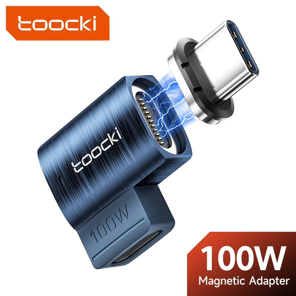 

Магнитный OTG-адаптер Toocki, 100 Вт, USB C в Type C, преобразователь, стабильное соединение, USB 2,0 для флэш-накопителей, устройств Type C