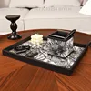 40X30cm Nordic Style Leather Tray Decorative Ornaments for Household Entrance Cabinets Home Living Room Decoration Storage Tray 6