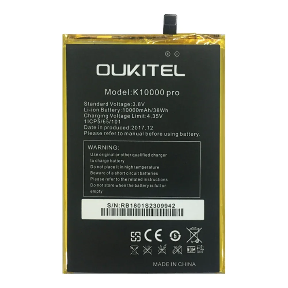 Oukitel K10000 Pro Double Battery Original Large Capacity Real 10000mAh Battery Replacement For Oukitel K10000 Pro Mobile Phone