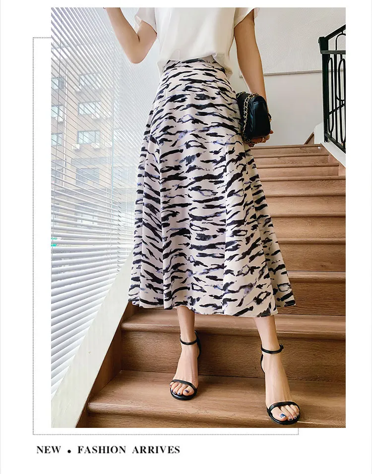 Summer Korean Satin Woman Skirts Leopard Silk Office Lady Pencil Skirt Black Midi Skirts for Women Vintage Mujer Faldas mini skirt