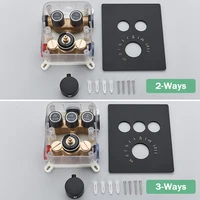 Wanmivezlo วาล์วผสมอุณหภูมิ3ทางกล่องในห้องน้ำแบบซ่อนในห้องน้ำก๊อกน้ำควบคุมอุณหภูมิหลอด 6