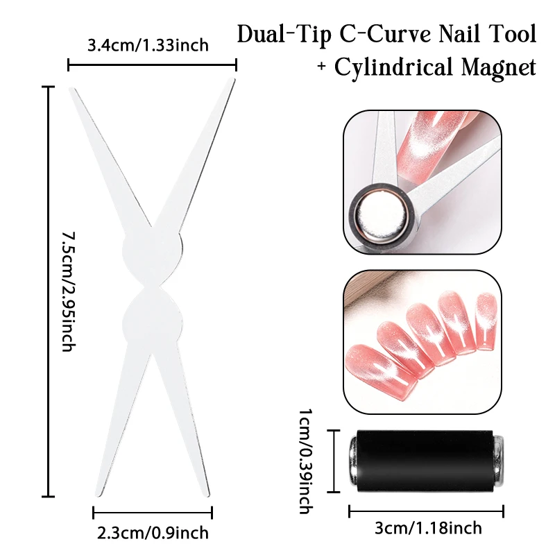 원스텝 흡착식 아크-C 캣츠아이 효과 - DIY 마그네틱 폴리쉬 효과를 위한 전문 네일 아트 도구 및 액세서리