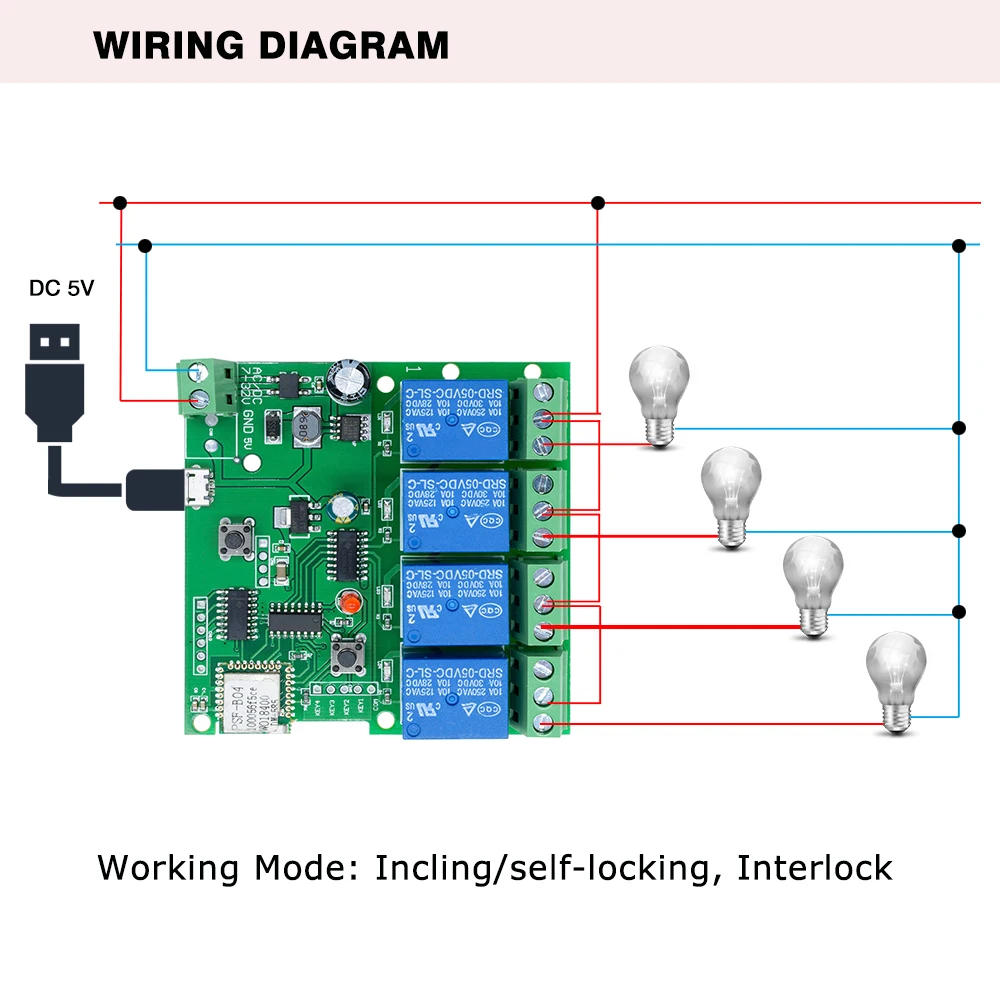 WiFi-Enabled 4-Channel Smart Relay Module