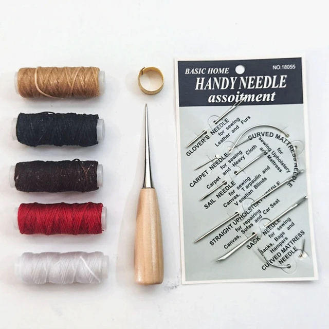 Curved Upholstery Hand Sewing Needles With 12m Black Wax