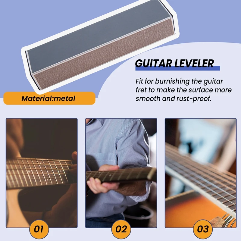 Guitar Fret Leveling Files Bass Guitar Leveler Fret Beam Luthier Supply Tool Kit With 4 Grit Papers 150Mm