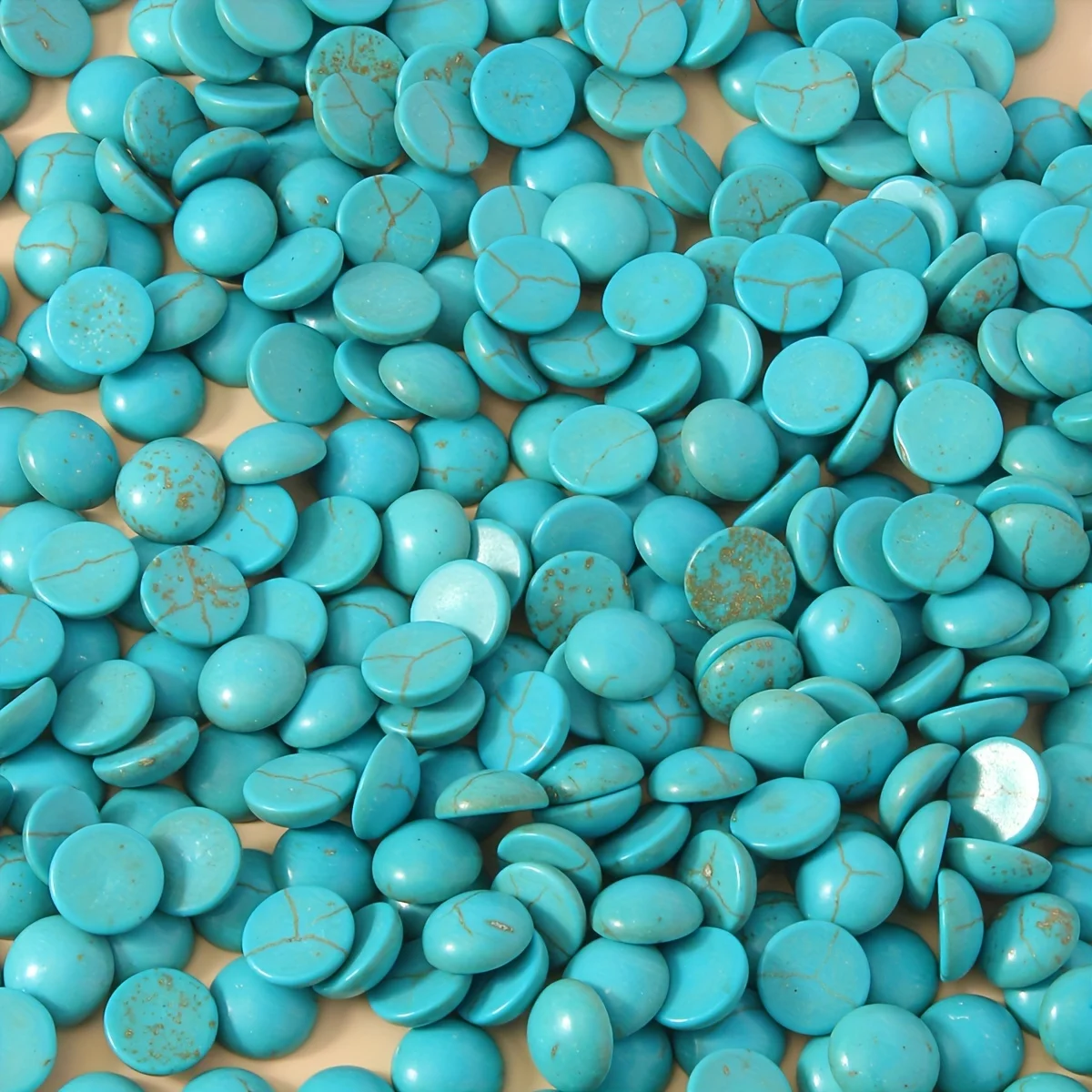 Set of 100/200 Plain Blue Turquoise Inlaid Pendant and Ring Components