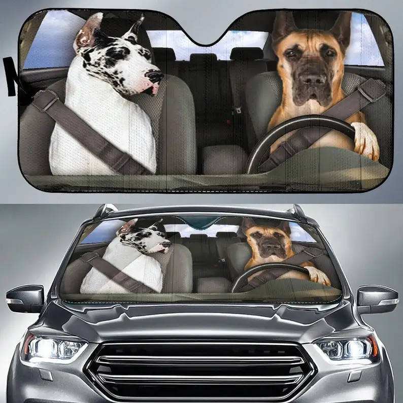 

Great Dane Dogs 1 Auto Sun Shade, Dog Design, Car Sun Shade, Car Decor, Custom Print, Car Accessories, Guardian Dogs, Apollo of