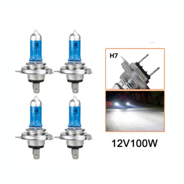 4pcs Car H7 100W LED Headlights 12V 4500K Super White Daytime Running Lamp Light Bulb HALOGEN Fog Lights ﻿universal 2