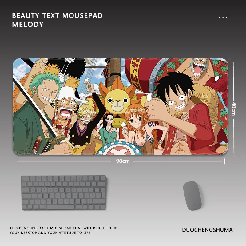 프리미엄 원피스 가죽 마우스 패드 대형 루피 로로노아 조로 보이 애니메이션 E-스포츠 게임 사무실 컴퓨터 키보드 테이블 매트