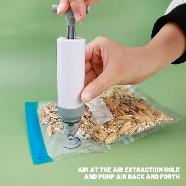 Sac de scellage sous vide réutilisable, pompe à Valve d'air, sac de conservation des légumes et des viandes fraîches, sacs à fermeture éclair pour le stockage des aliments de cuisine 2