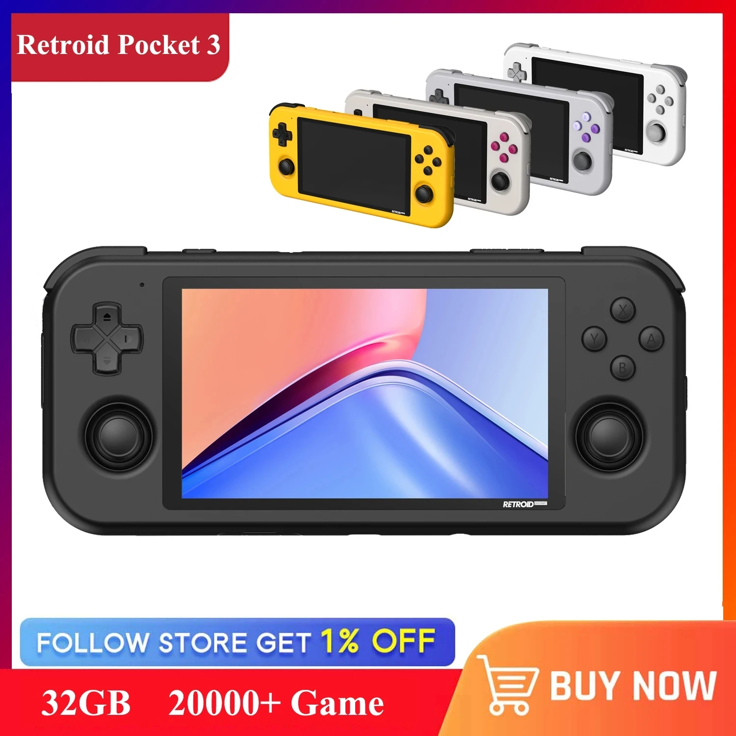2025 Retroid Pocket 3 3G 32GB 4.7'' Touch Screen Handheld