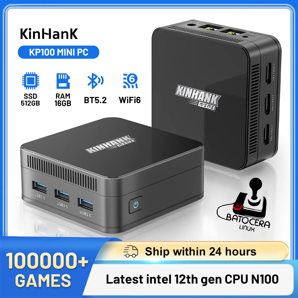 ほぼ未使用品　mini PC KINHANK KP100 N100 Mini PC Super Console KP100 (16GB+512GB)