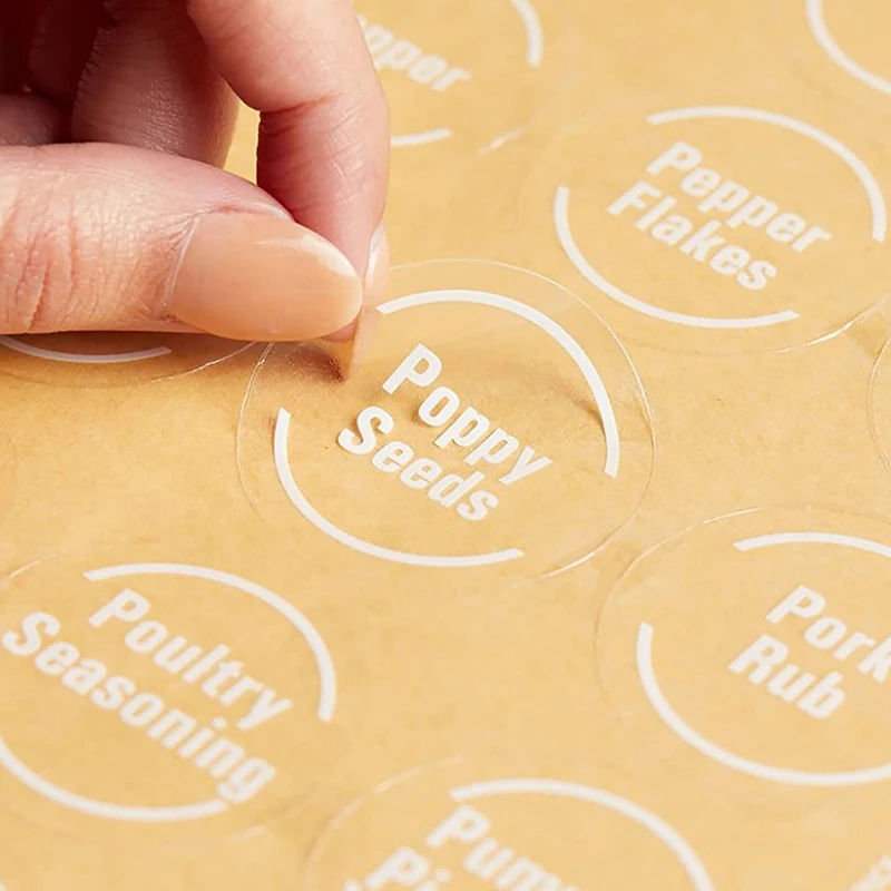 Labels Sticker Clear Waterproof Pantry Stickers Label Pantry Sticker Food Jam Seasoning Jar Self Adhesive Labels Stickers