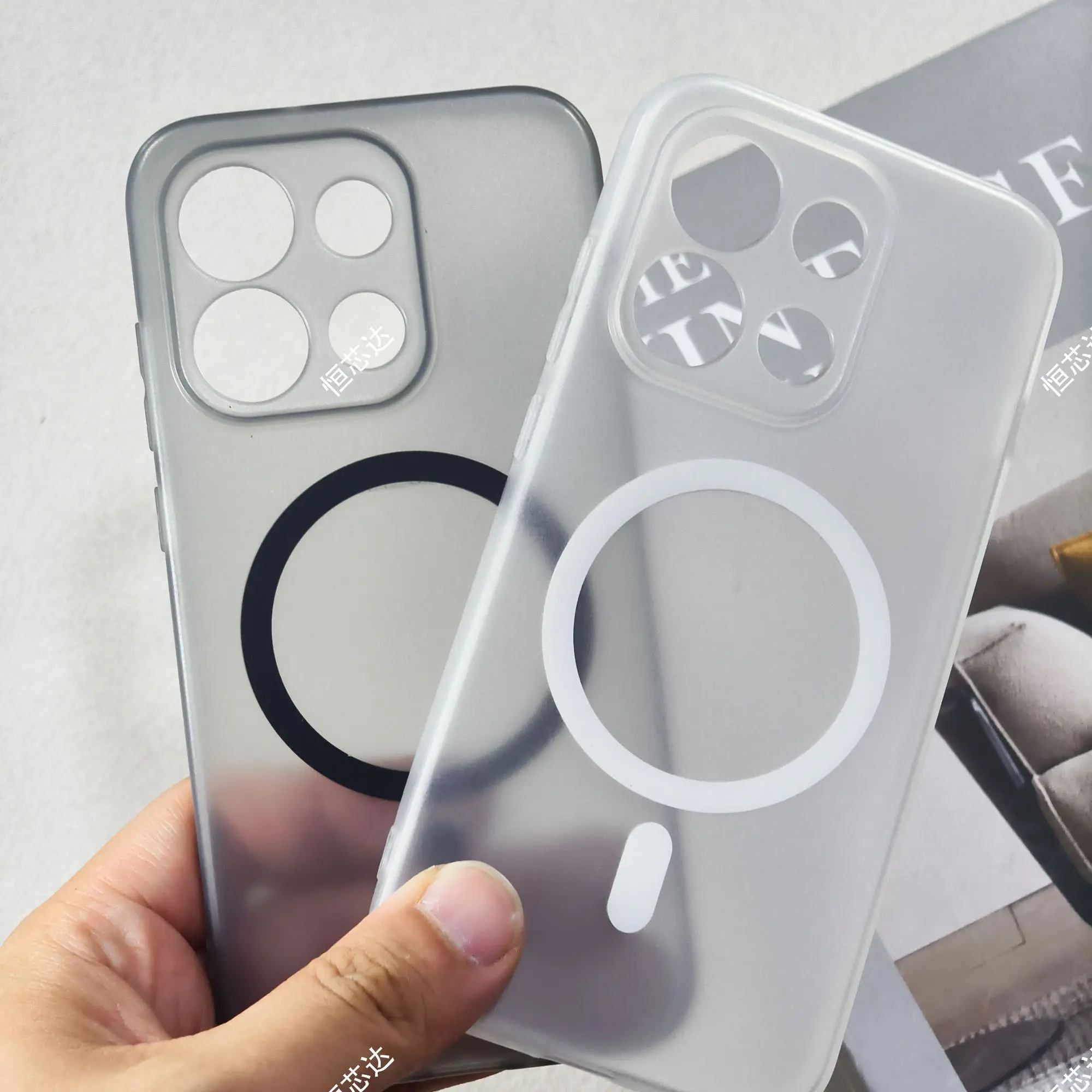 Clear TPU Magnetic Soft Phone Case - Shockproof Anti-Fall Cover