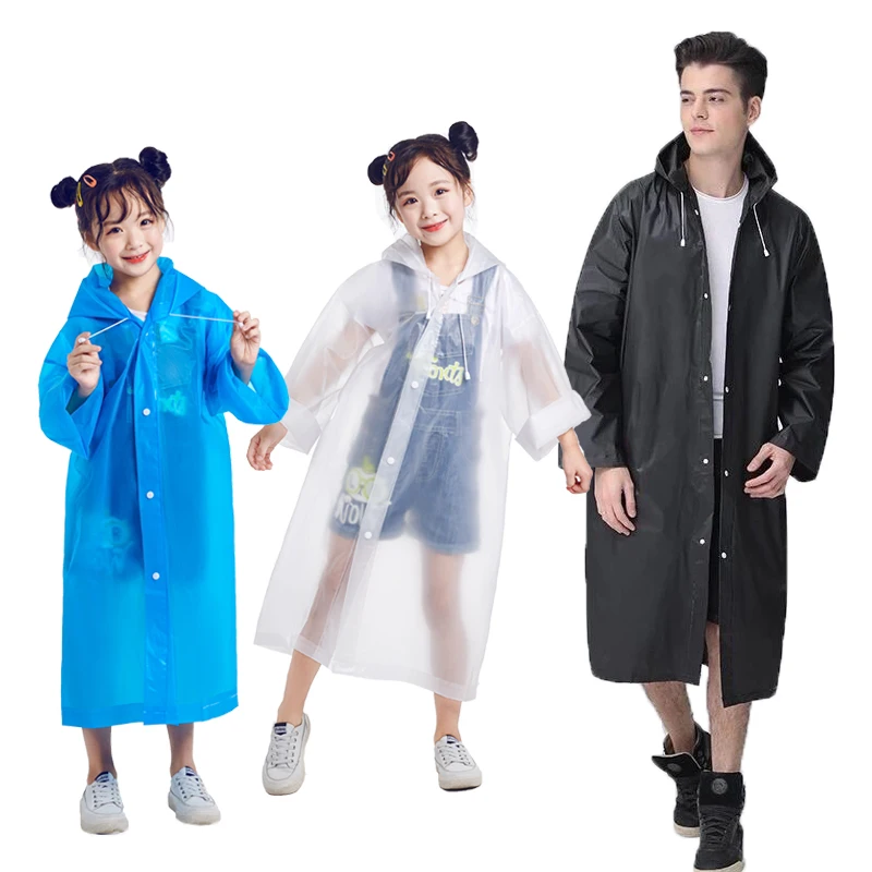 Raincoat Poncho Parent-child raincoat Eva Waterproof thickened camping and hiking raincoat adults and children
