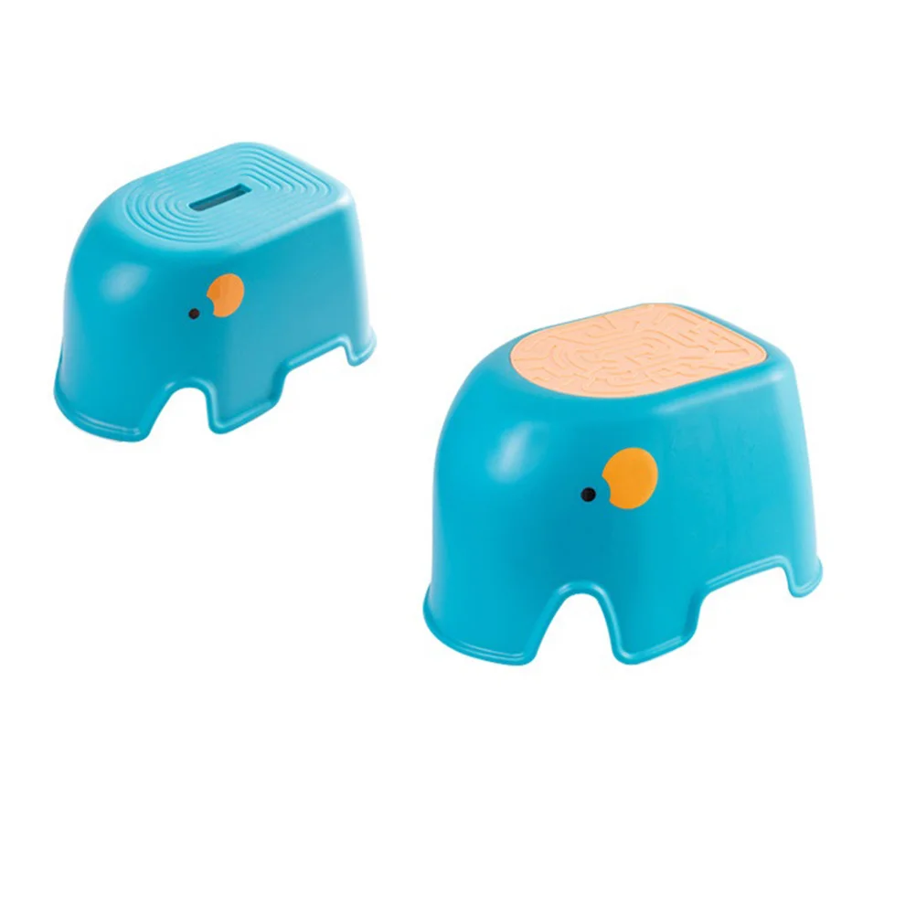 2 Pcs Footstool Practical Step Non-slip Cartoon Pp Friction Blue Changing Shoes