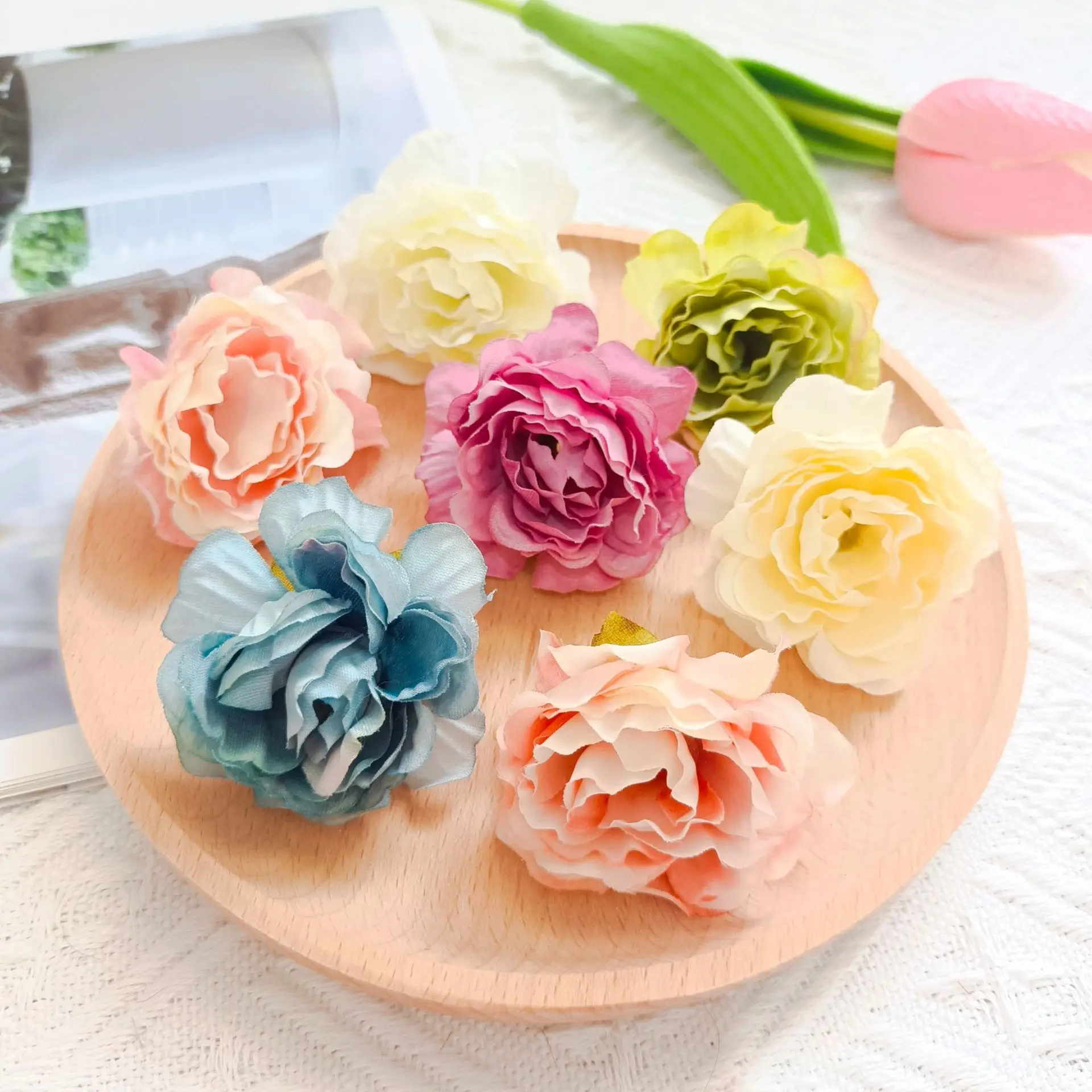 10 Stücke 5 CM Pfingstrose Künstliche Blumen Kopf Hochwertige Seide Rose Für Hochzeit Dekoration DIY Kranz Geschenk Gefälschte Blume