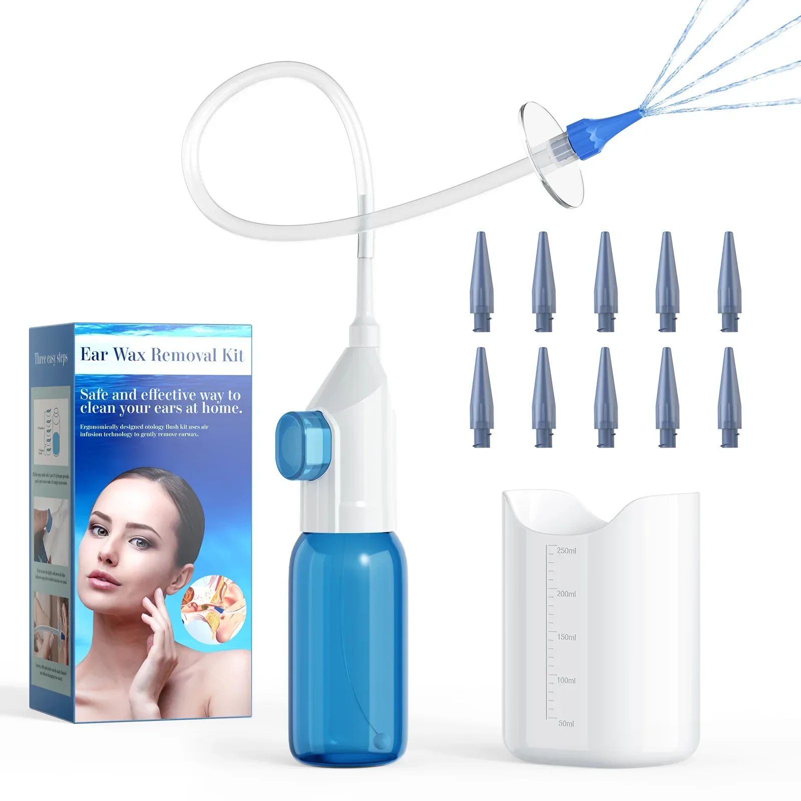 Ear Wax Removal Ear Infection Cleaning Ear Washer Kit Health Care Earwax Remover Cleaner for Adults Kids With 30 Tips
