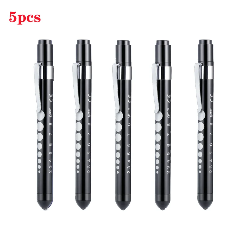 Compact LED Medical Penlight with Pupil Gauge and Work Light Functionality