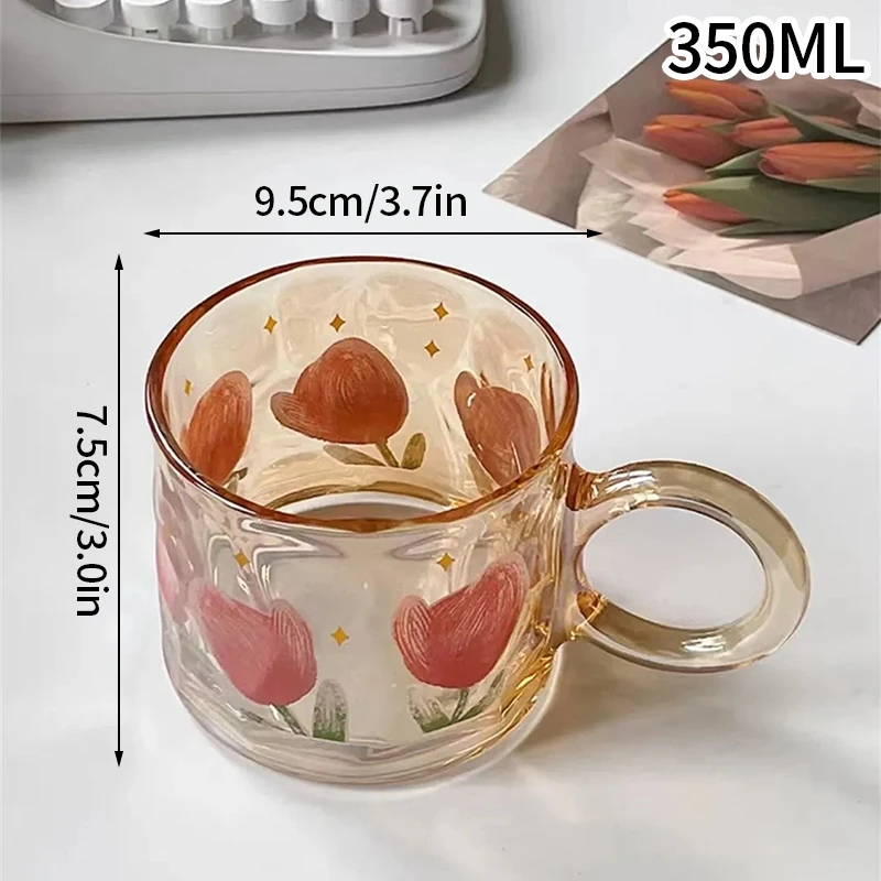 Water Glass Cup 300ml 10oz Vintage Embossed Heavy Tumbler Clear Green Red  Thick Milk Tea Juice Old Fashioned Glass Mug 1 Piece - AliExpress