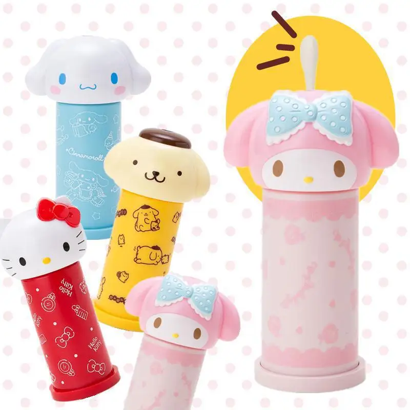 

Kawaii Hello Kitty Cartoon Kuromi Cotton Stick Box Cotton Sticker Box Cute Press Storage Box No Harm To Nails Women Accessories