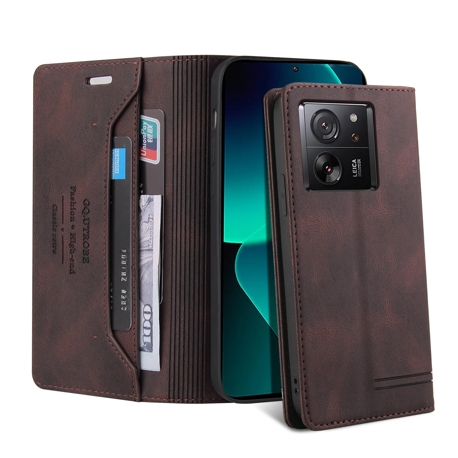 Wallet RFID Blocking Magnetic Flip Leather Case Cover