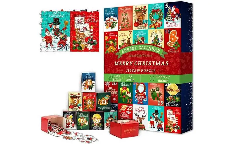 

1000 Pieces 2023 Christmas Countdown Eye-Catching Calendar Funny Christmas Countdown Puzzle To Christmas Decor For Living Room