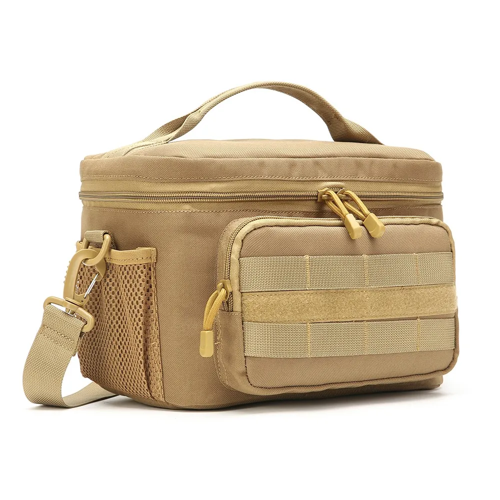 

Insulated Thermal Picnic Bag with Shoulder Strap Tactical MOLLE / PALS Webbing Lunch Box Durable Thermal Cooler Case Leakproof