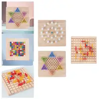Wood Strategy Family Game Collection Desktop Toys Brain Teaser Toys for Social Skills Activity Interaction Preschool Gathering 2