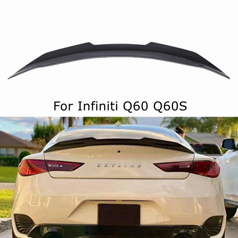 

For Infiniti Q60 Q60S Coupe PSM Style Carbon fiber / FRP Rear Spoiler Trunk wing 2013-2023