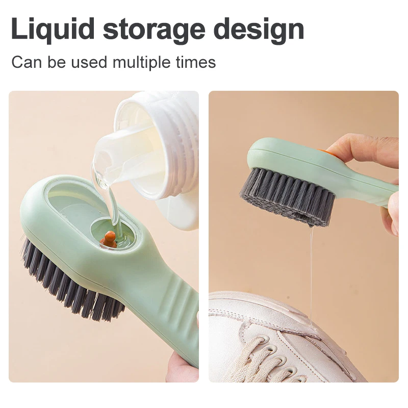 1Pcs Cleaning Brush Soft-bristled Liquid Shoe Brush Long Handle Clothes Brush Multifunctional Shoe Cleaner Cleaning Accessories 2