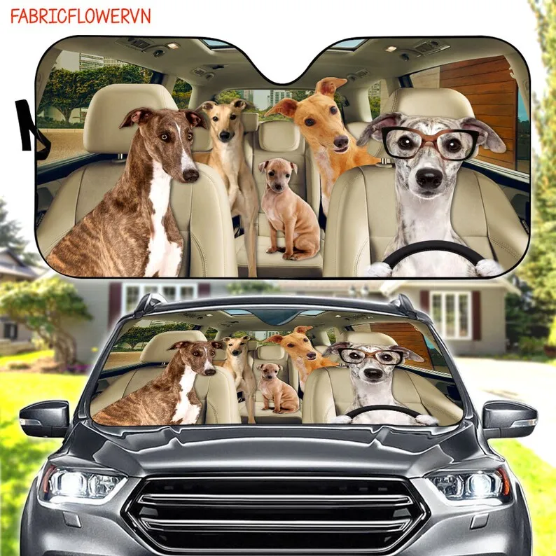 

Greyhound Car Sunshade, Greyhound Car Decoration, Greyhound Windshield, Dog Lovers, Dog Car Sunshade, Gift For Mom, Gift For Dad