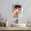 Anti-Fog Acrylic Mirror With Wall Suction Shower Mirror For Man Shaving Women Makeup Portable Travel Bathroom Mirror 3
