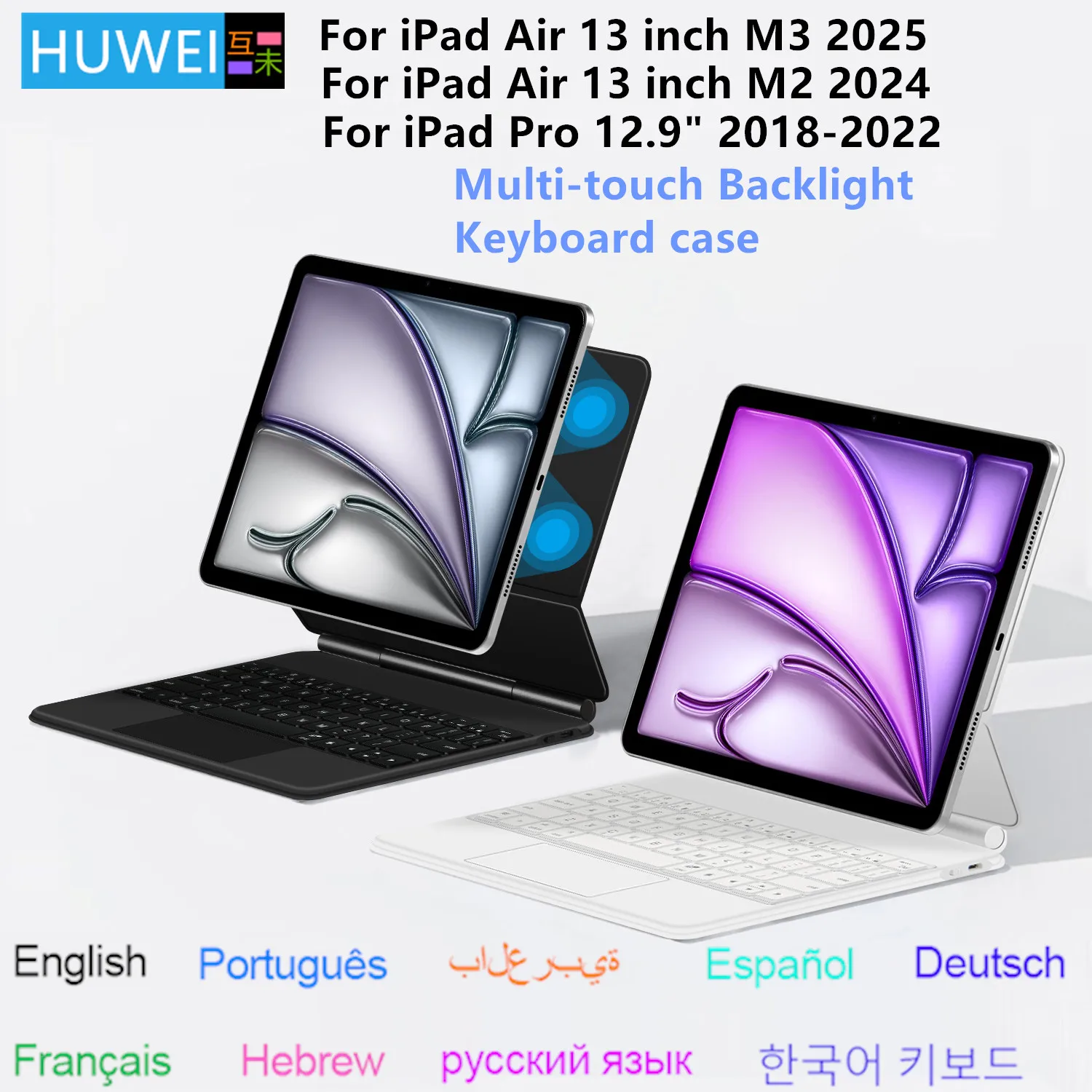 Magic Keyboard Case for iPad Air 13 inch M3 iPad Air M3 M2 13" Pro 12.9 A3268 A3269 A3271 Smart Cover Folio Multi-touch