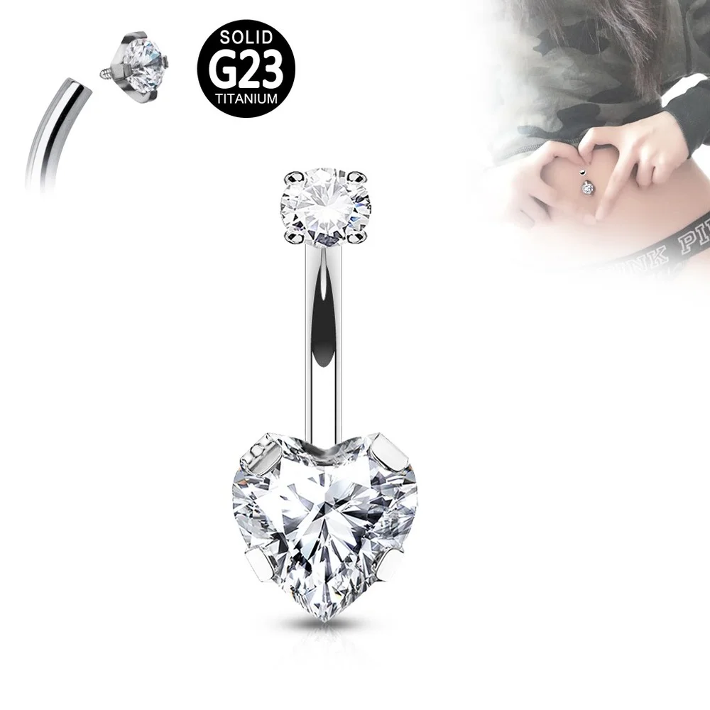 1PC Crystal Sexy pępek Piercing Titanium stalowa moda serce do pępka kwadratowy Rhinestone kolczyki do pępka brzuch Piercing