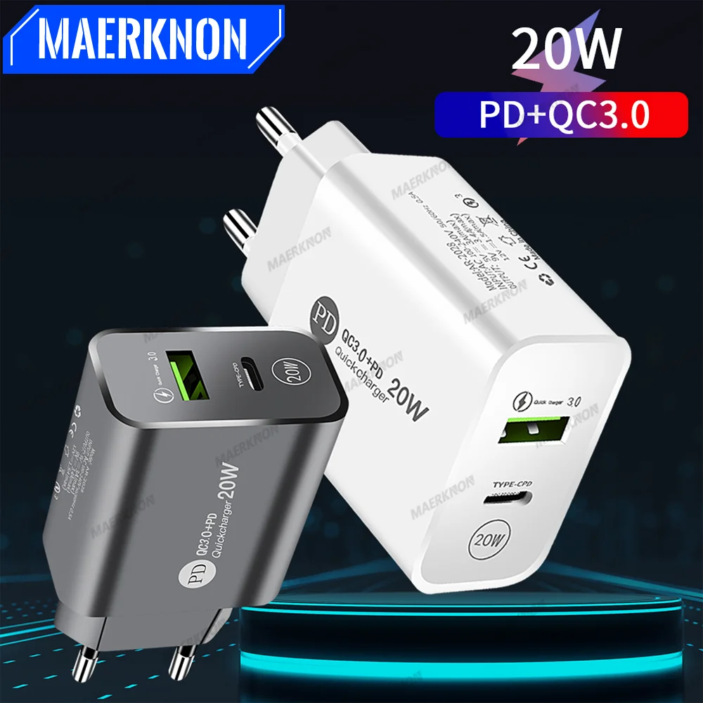 

PD USB C Charger Fast Charging Quick Charge 3.0 For Iphone 12 13 14 pro max Xiaomi 12 13 Samsung Universal Mobile Phone Charger