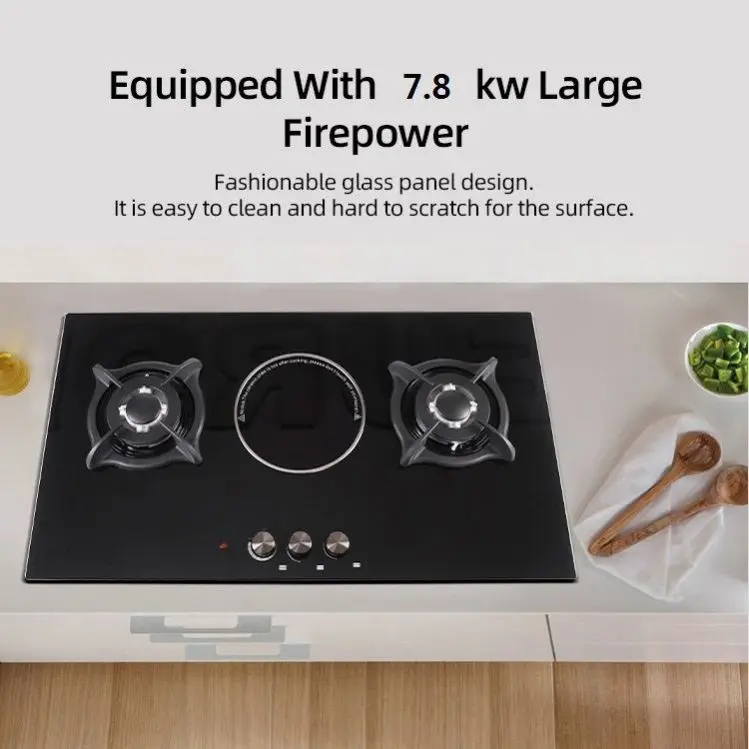 Oem Electronic Ignition Gas Range With Glass 3 Burner Gas Cooker Major Kitchen Appliances Countertop Gas Hob images - 6