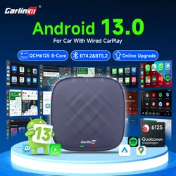 Android 13 CarlinKit Portable Android Auto Wireless CarPlay AI Box QCM6125 8-Cores Split Screen 64G 128G Support Video Playback