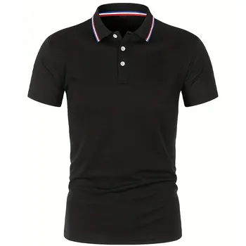 2023 Hot Sale Men's Summer Casual Breathable Comfortable Polo Shirt Men's Solid Color High Quality Short Sleeve T-Shirt